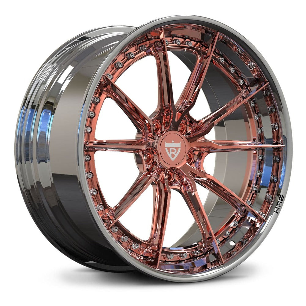Chrome and rose gold Corvette C8 Z06 wheels – super concave 2-piece RV-DC05 fitment