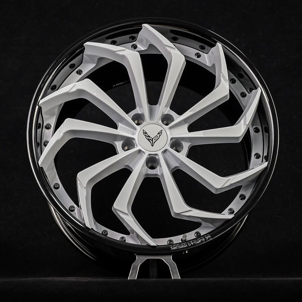 Gloss black barrel detail of RV-DC06 custom forged wheels