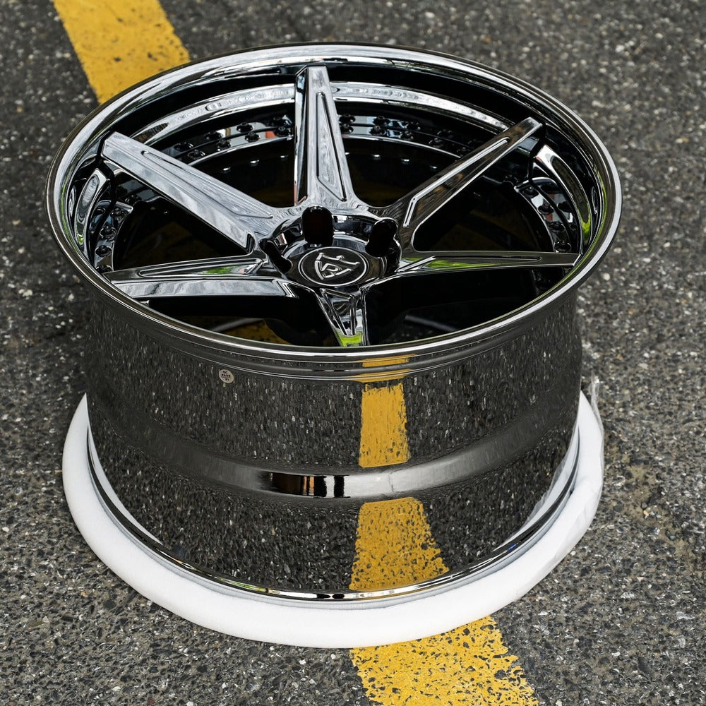 RV-DC19 | Custom Forged Corvette C8 Z06 / E-Ray Black Chrome Concave Wheels