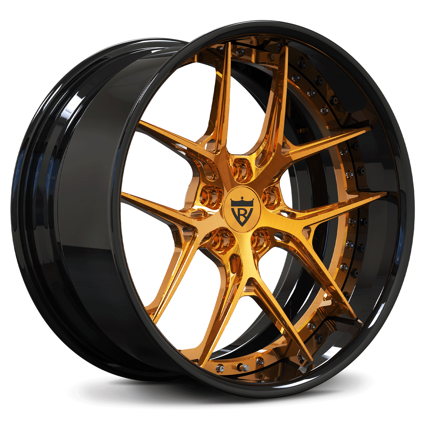 Transparent copper and black Custom Forged 2-Piece Corvette C8 Z06 Deep Dish Rims-RVRN RV-DR08D Series