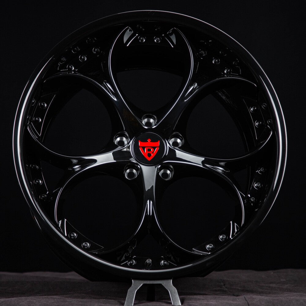 Design your own wheels: custom gloss black 2-piece forged setup