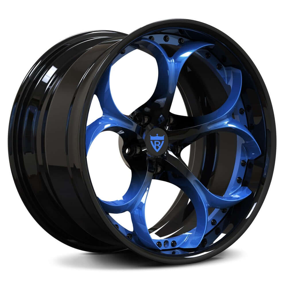 Custom Corvette C7 Rims with chrome, black, rapid blue etc, customize your own wheels for your Corvette C1-C8 with RVRN Custom forged 2-piece RV-DS016 Wheels