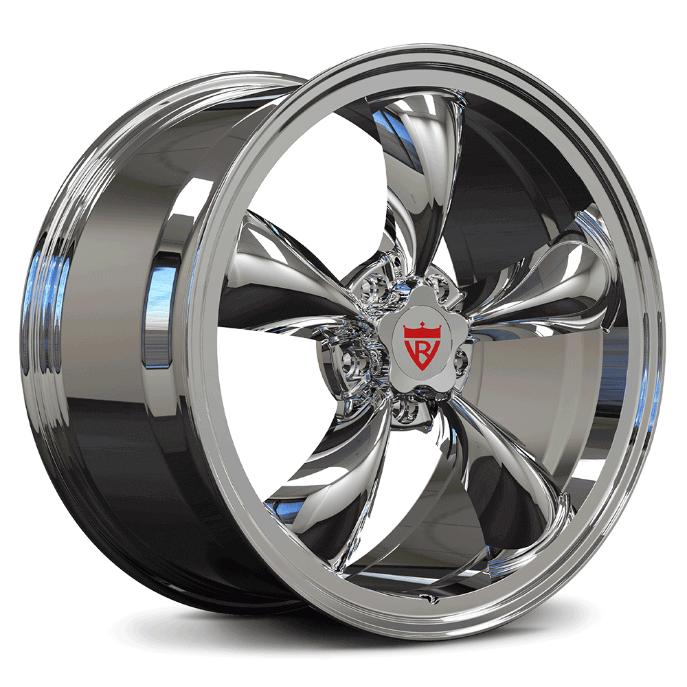 5 Spoke classic old school chrome wheels for Corvette C8, RVRN custom forged monoblock performance rims RV-MC09