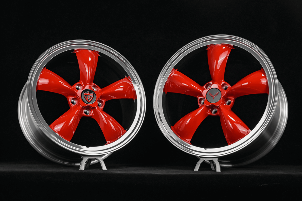5 Spoke classic old school wheels for Corvette C8, RVRN custom forged monoblock performance rims RV-MC09