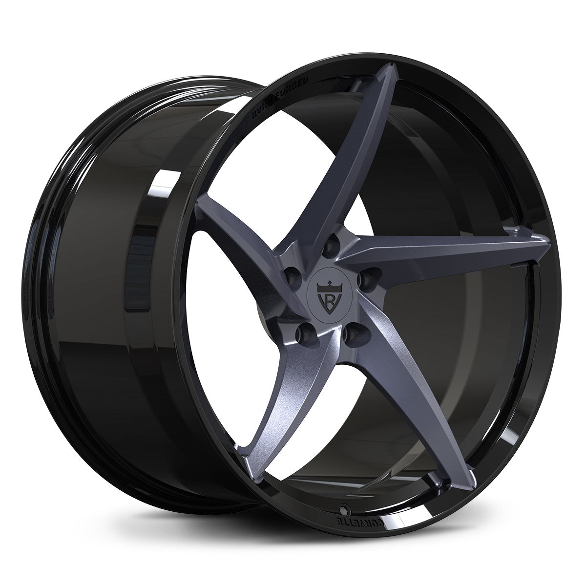 RV-MC35 | Custom Forged 5 Spoke Corvette C8 Z06 / E-Ray Chrome Wheels-20x10, 21x13, 5 Spoke Style