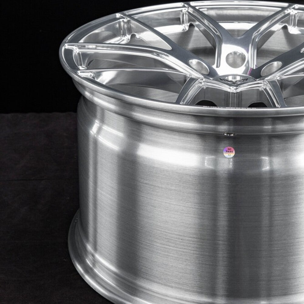 Glossy polished forged RV-MC35 wheels designed for C7 Grand Sport