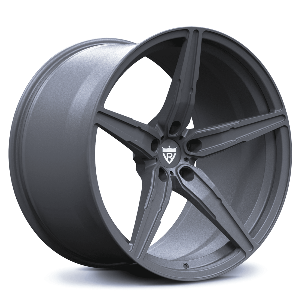 C8 Corvette Custom Wheels - RV-MJ201 in All Gunmetal Grey with Polished Lip
