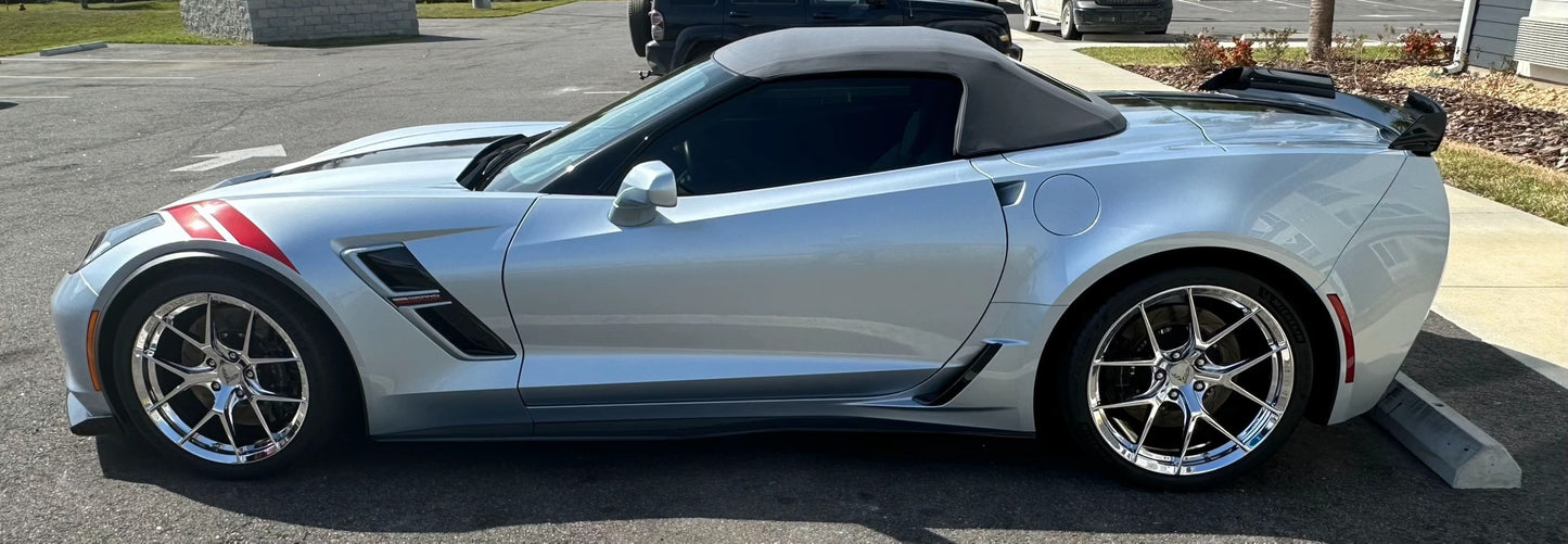 RV-MR05 | Custom Forged Corvette C7 Grand Sport Chrome Wheels, 19x10/20x12 Setup