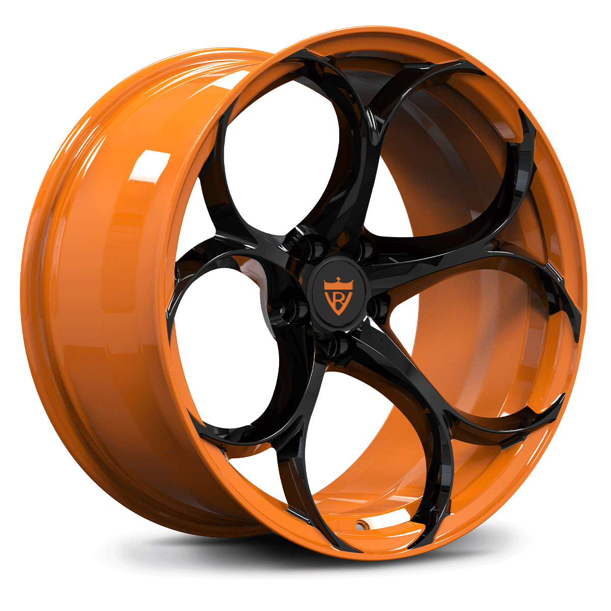 Orange Corvette wheels on C8 Z51 – rear quarter rendering