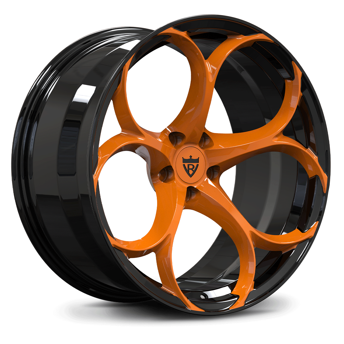 Corvette Z51 wheels – orange multi-spoke forged style (render)