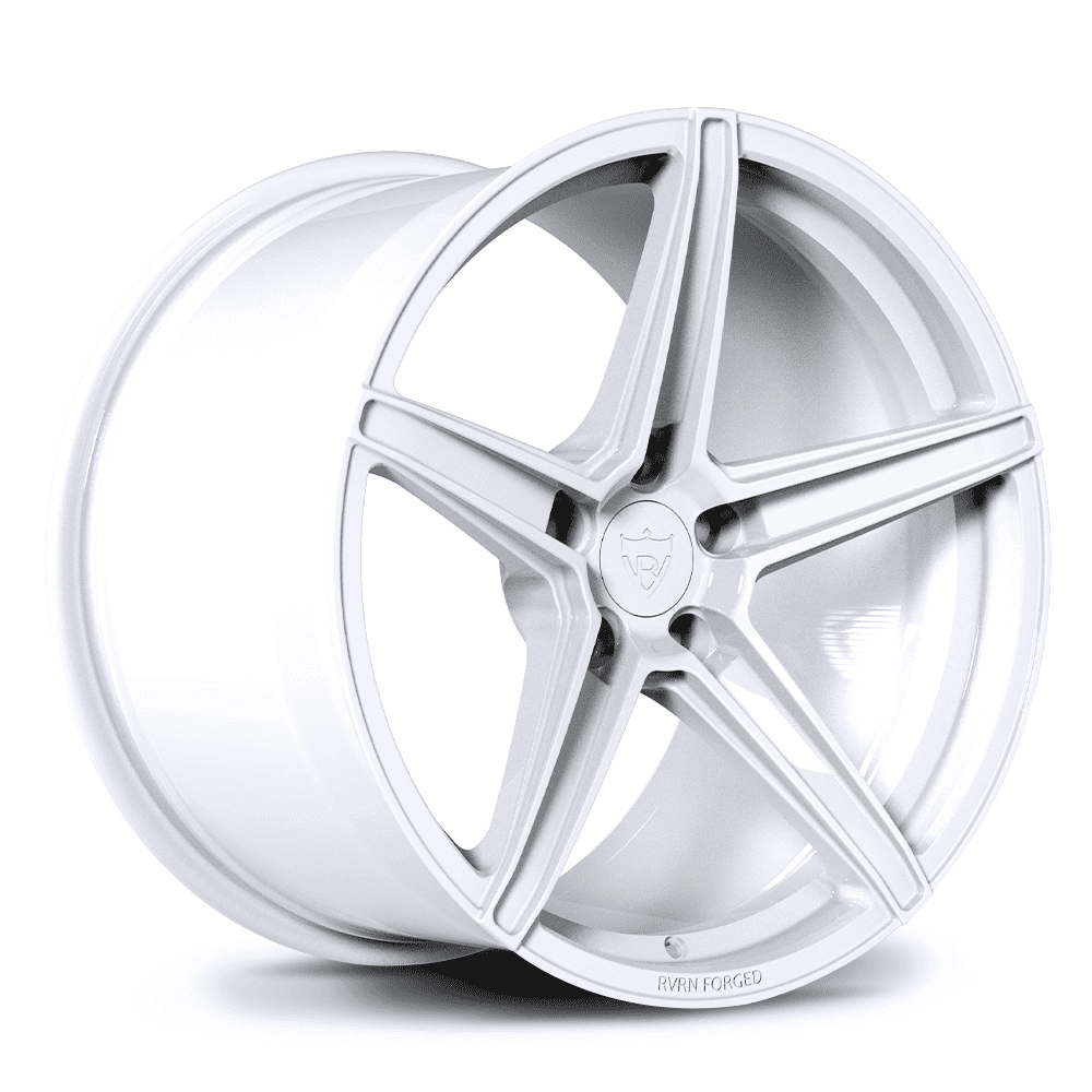 White Custom Forged Concave Corvette C8 Wheels for white Corvette-RVRN Custom Monoblock RV-MB559 Series