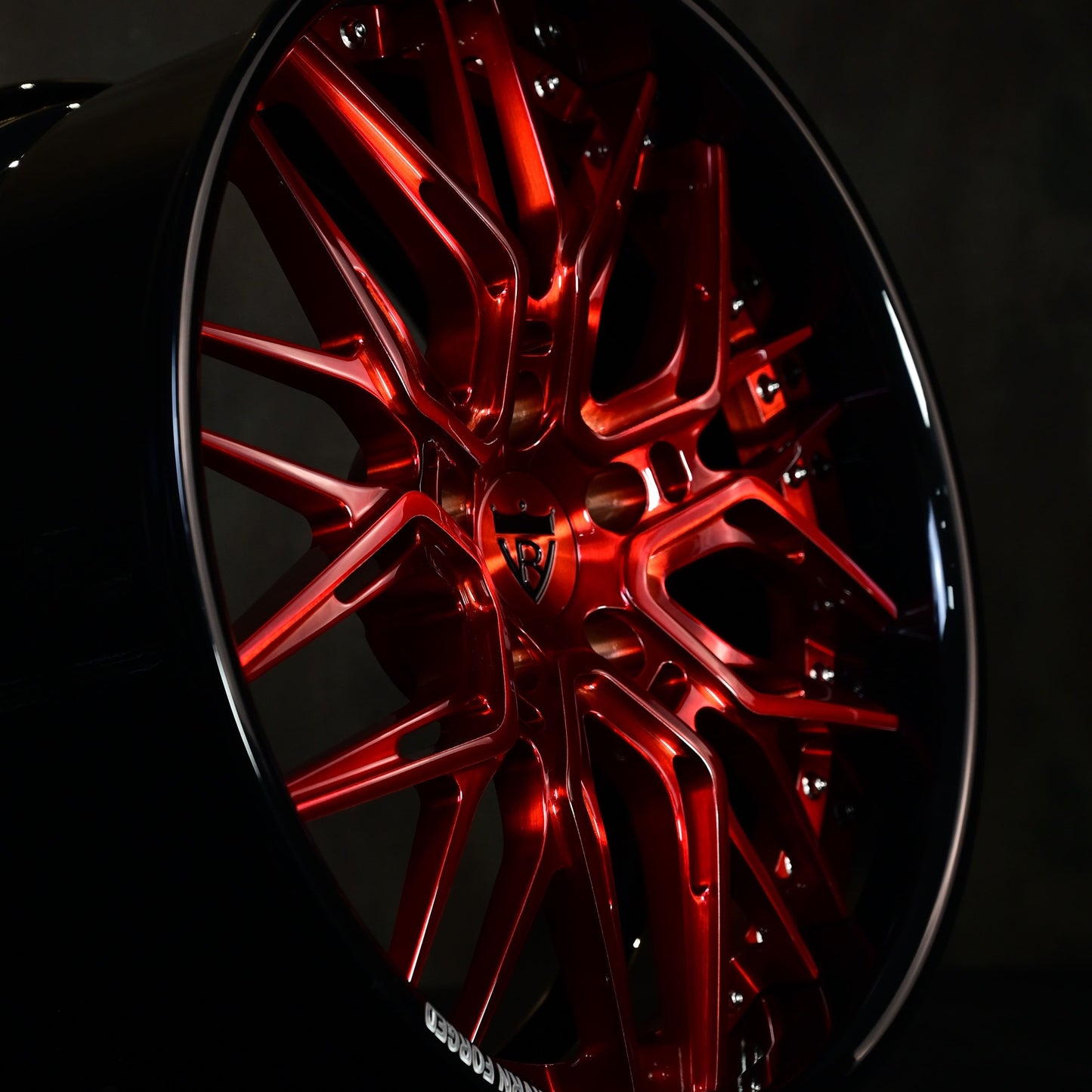 RV-T081 | Custom Forged 2-Piece 2020-2025 Corvette C8 Z06 / E-Ray Red and Black OEM specs Wheels - RVRN Custom Forged Wheels