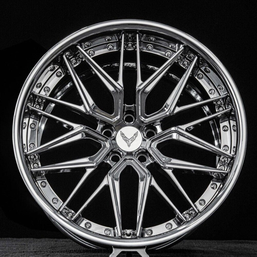 Corvette C8 Z06 chrome RV-T081 custom wheel 20x10 size