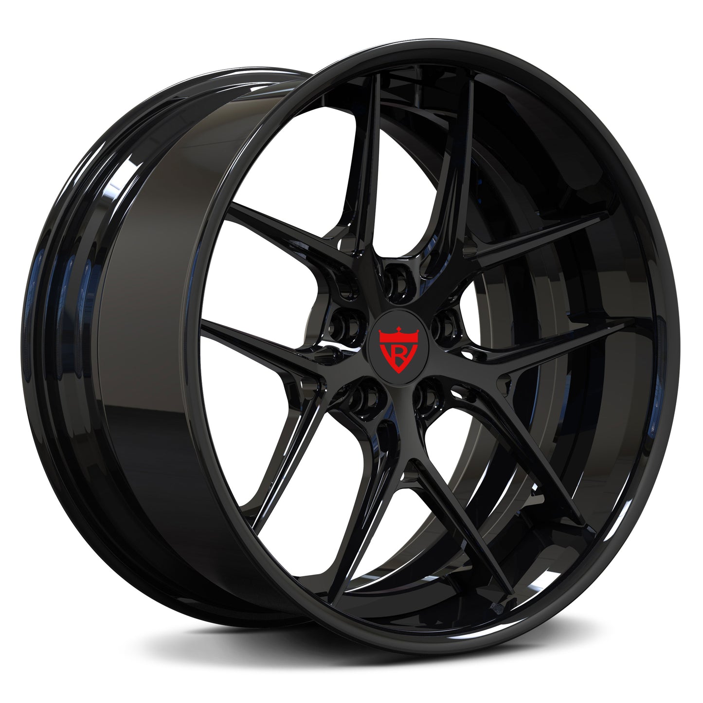 2016 Corvette C7 Z06 RV-DR08 All Gloss Black Deep Dish Custom Forged 2-Piece Wheels 19x10/20x12 - RVRN Wheels