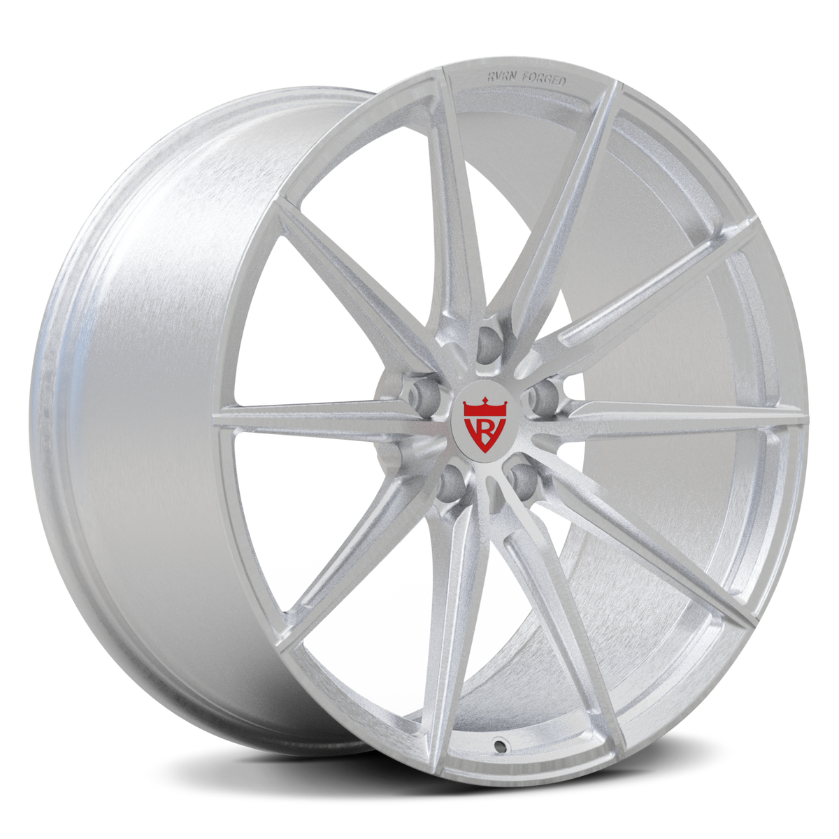 Side profile of RV-MJ02 forged concave wheel designed for C6 Corvette Z06 aftermarket upgrade- premium brushed aluminum