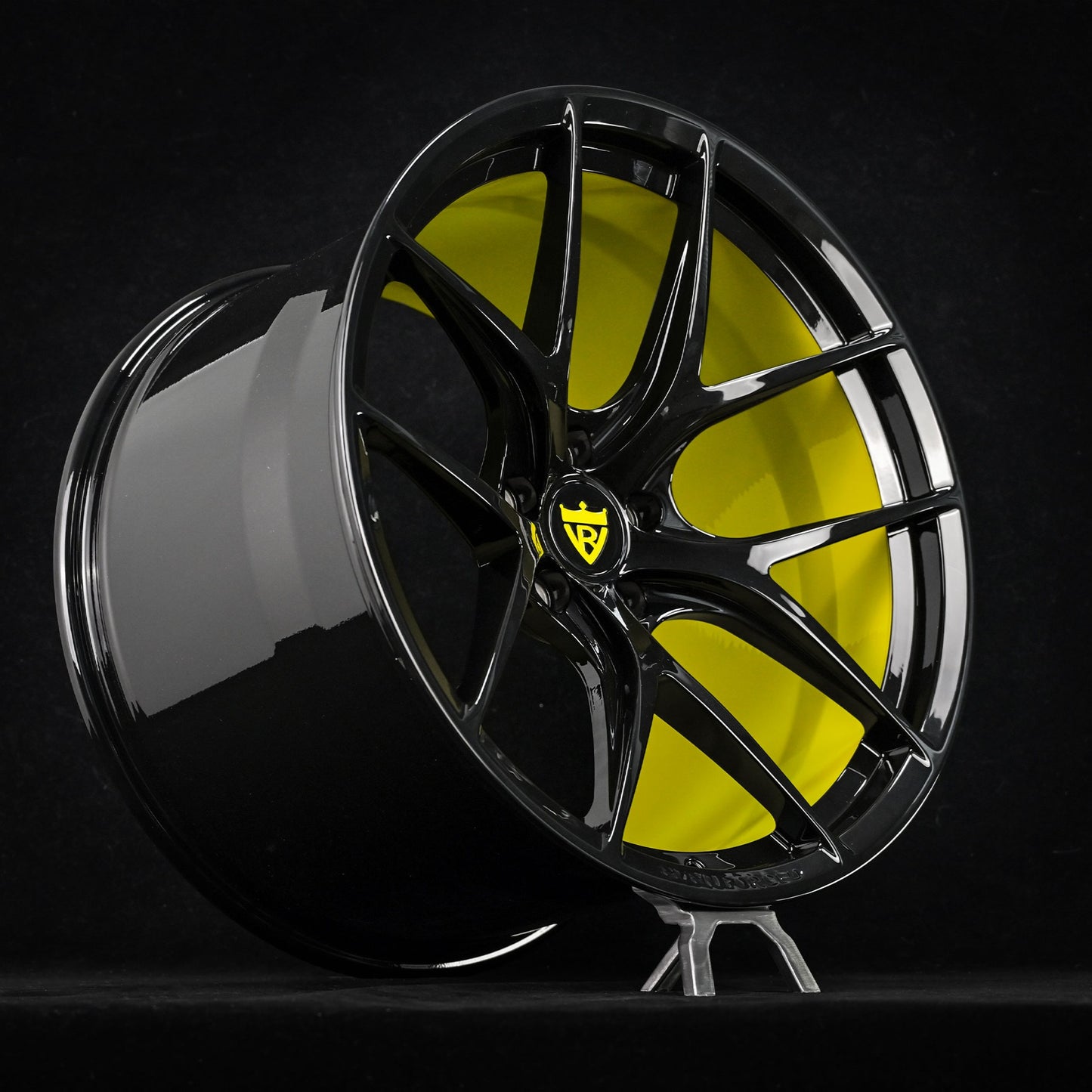 RV-MR05 | Custom Forged Corvette C8 Z06 / E-Ray Super Concave Accelerated Yellow Wheels | 20x10, 21x13 Setup