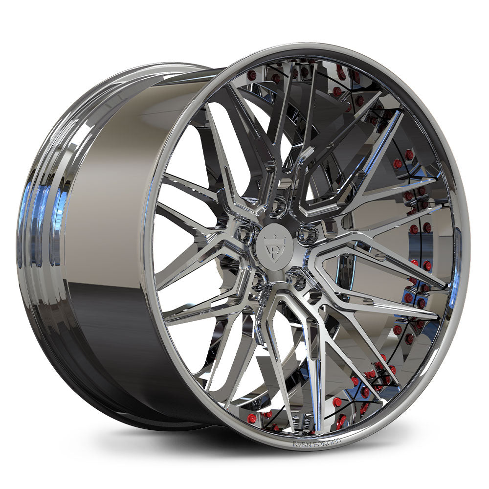 RV-T081 | Custom Forged 2-Piece Corvette C8 Z06 / E-Ray Deep Concave Rapid Blue Wheels | 20x10, 21x13 Setup