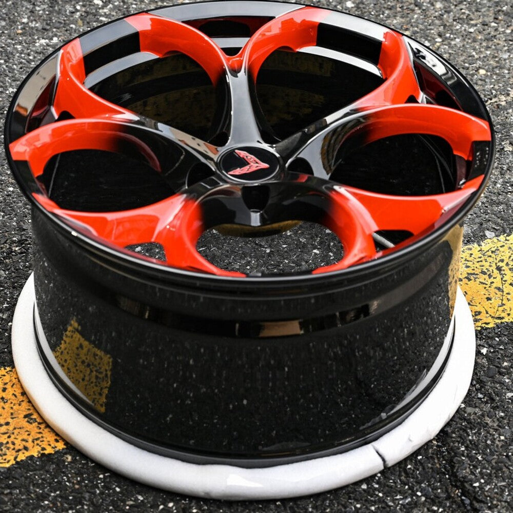 Corvette C8 Stingray side view with custom forged RV-MS016 aftermarket wheels