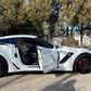 Corvette C7 Z06 Forged Rims with all gloss black and red color, 19x10/20x12 setup, RVRN custom forged 2-Piece Wheels series 