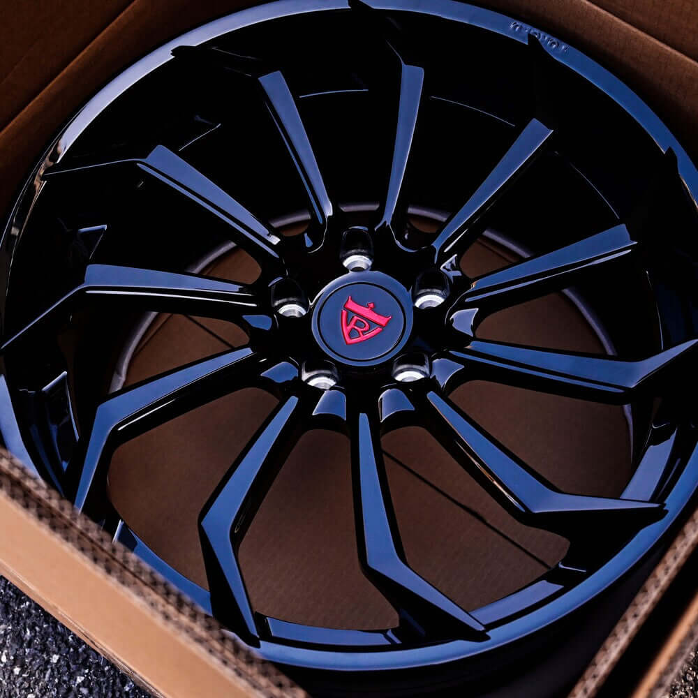custom black wheels for Corvette C8 Stingray Z51, forged 2-piece rims, design your own wheels with RVRN Forged 