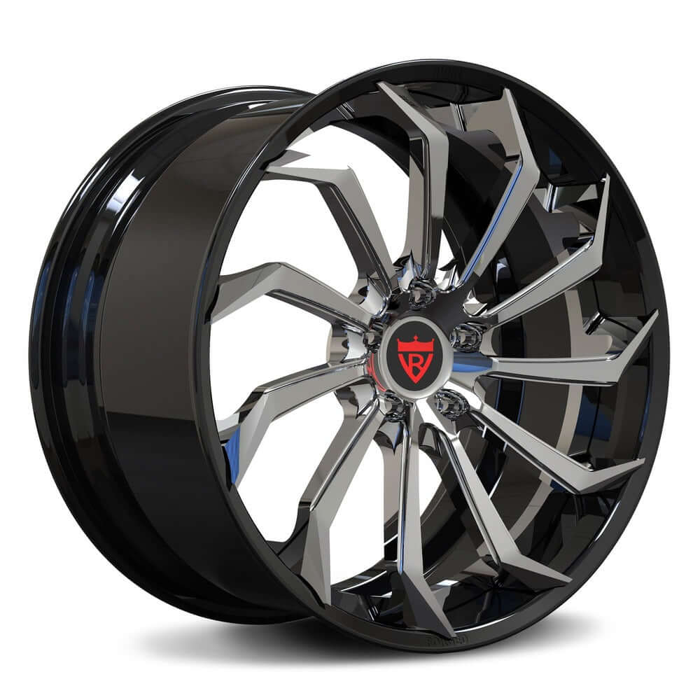 Black and Chrome RV-DC01 | Custom Forged 2-Piece Corvette C8 Stingray Z51 Wheels - RVRN Custom Forged Wheels