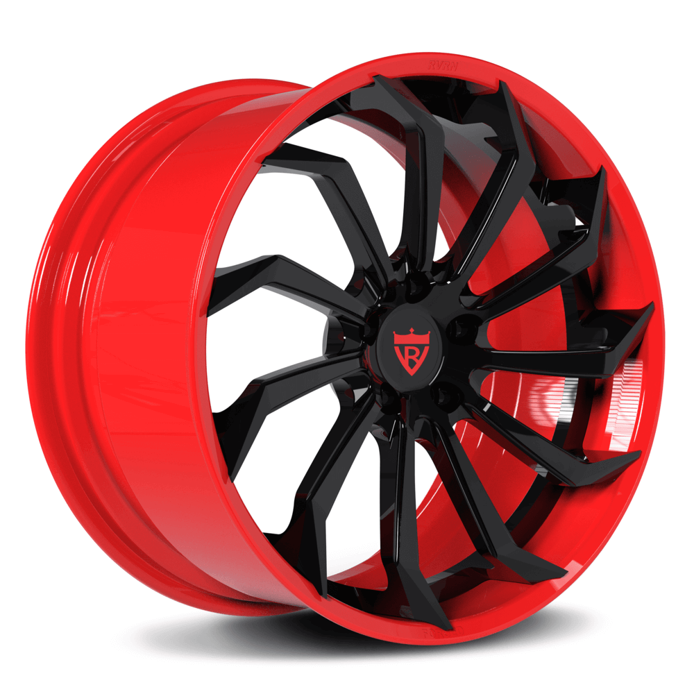 RV-DC01 | Custom Forged 2-Piece Corvette C8 Stingray Z51 Red and black Wheels - RVRN Custom Forged Wheels