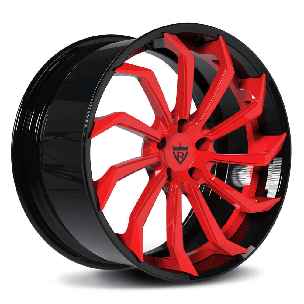 RV-DC01 | Custom Forged 2-Piece Corvette C8 Stingray Z51 Red and black Wheels - RVRN Custom Forged Wheels