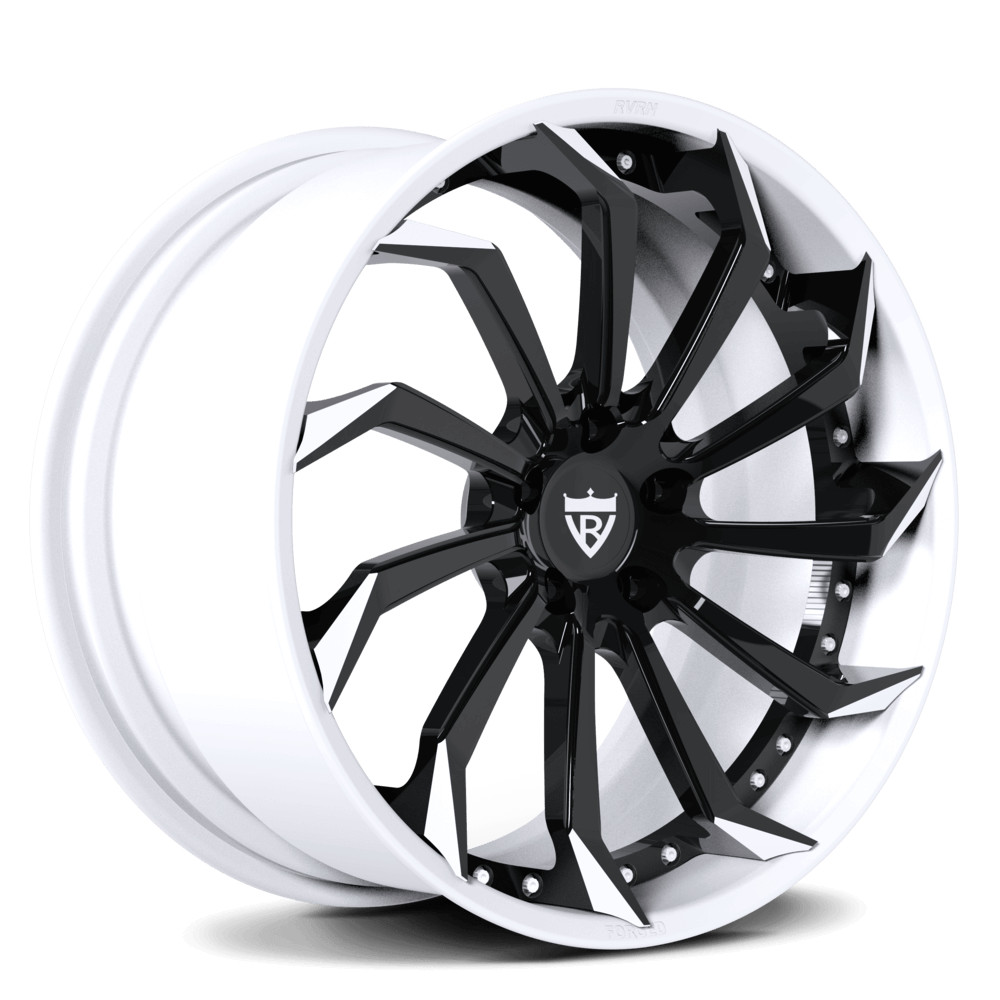 White and Black Rims RV-DC01 | Custom Forged 2-Piece Corvette C8 Stingray Z51 Wheels - RVRN Custom Forged Wheels