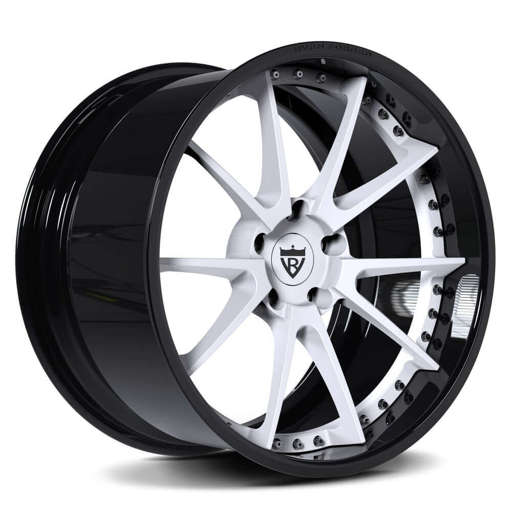Custom deep dish rims for Corvette C7 Z06 with a black color, chrome, polish, gold color-Fully Forged 2-Piece Wheels Series-RVRN RV-DC02