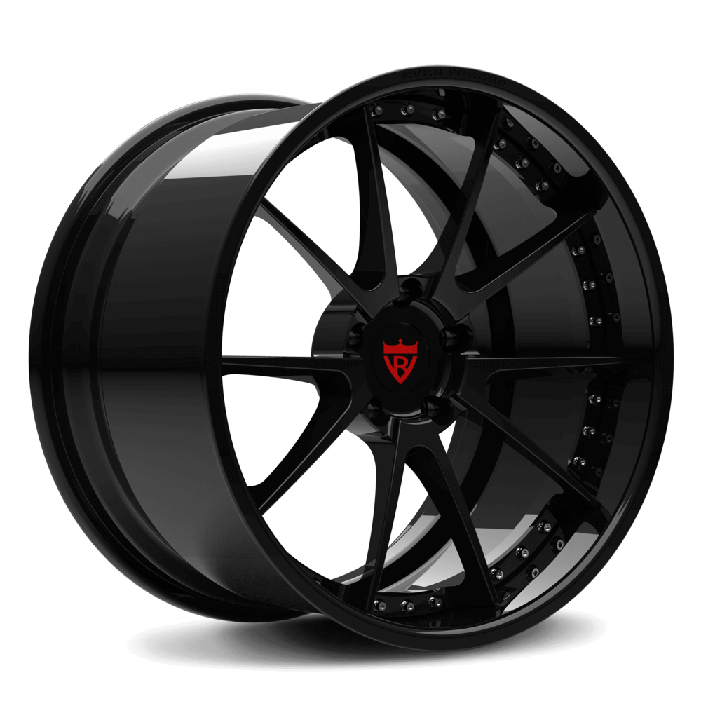 Custom deep dish rims for Corvette C7 Z06 with a black color, chrome, polish, gold color-Fully Forged 2-Piece Wheels Series-RVRN RV-DC02