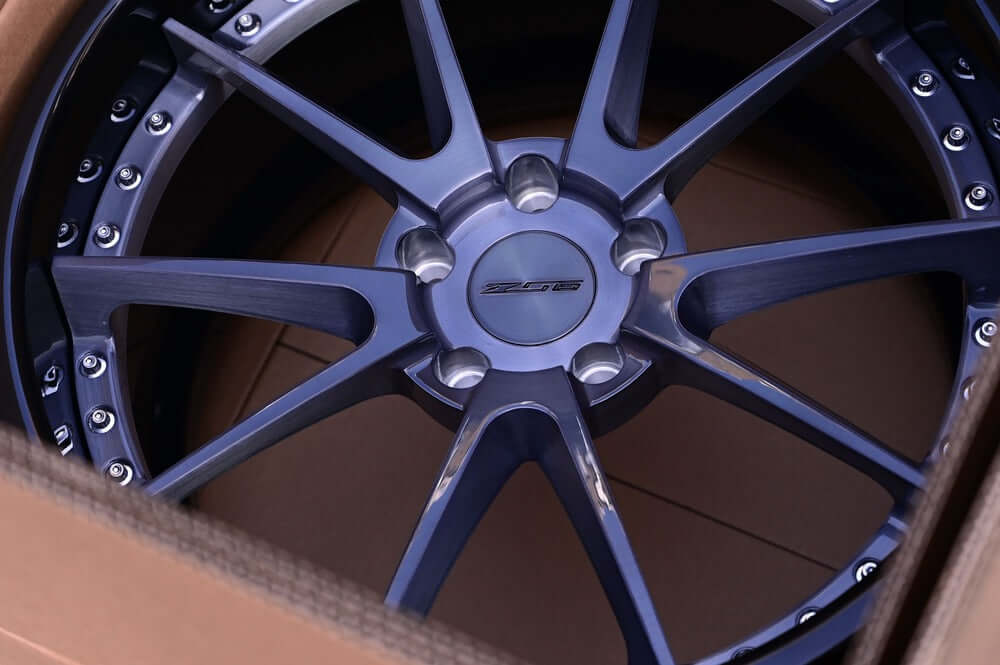 Custom deep dish rims for Corvette C7 Z06 with a black color, chrome, polish, gold color-Fully Forged 2-Piece Wheels Series-RVRN RV-DC02