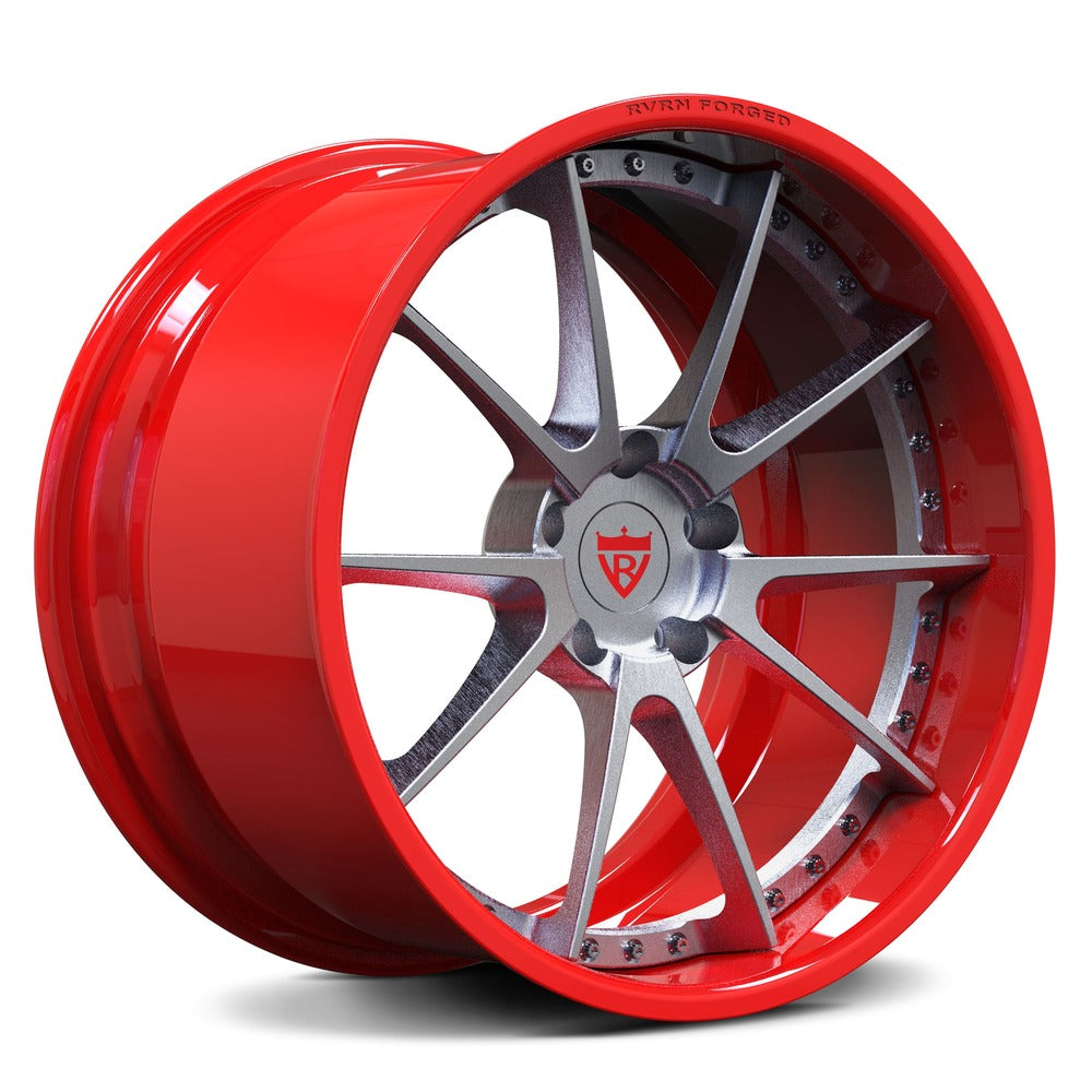 Custom deep dish rims for Corvette C7 Z06 with a black color, chrome, polish, gold color-Fully Forged 2-Piece Wheels Series-RVRN RV-DC02