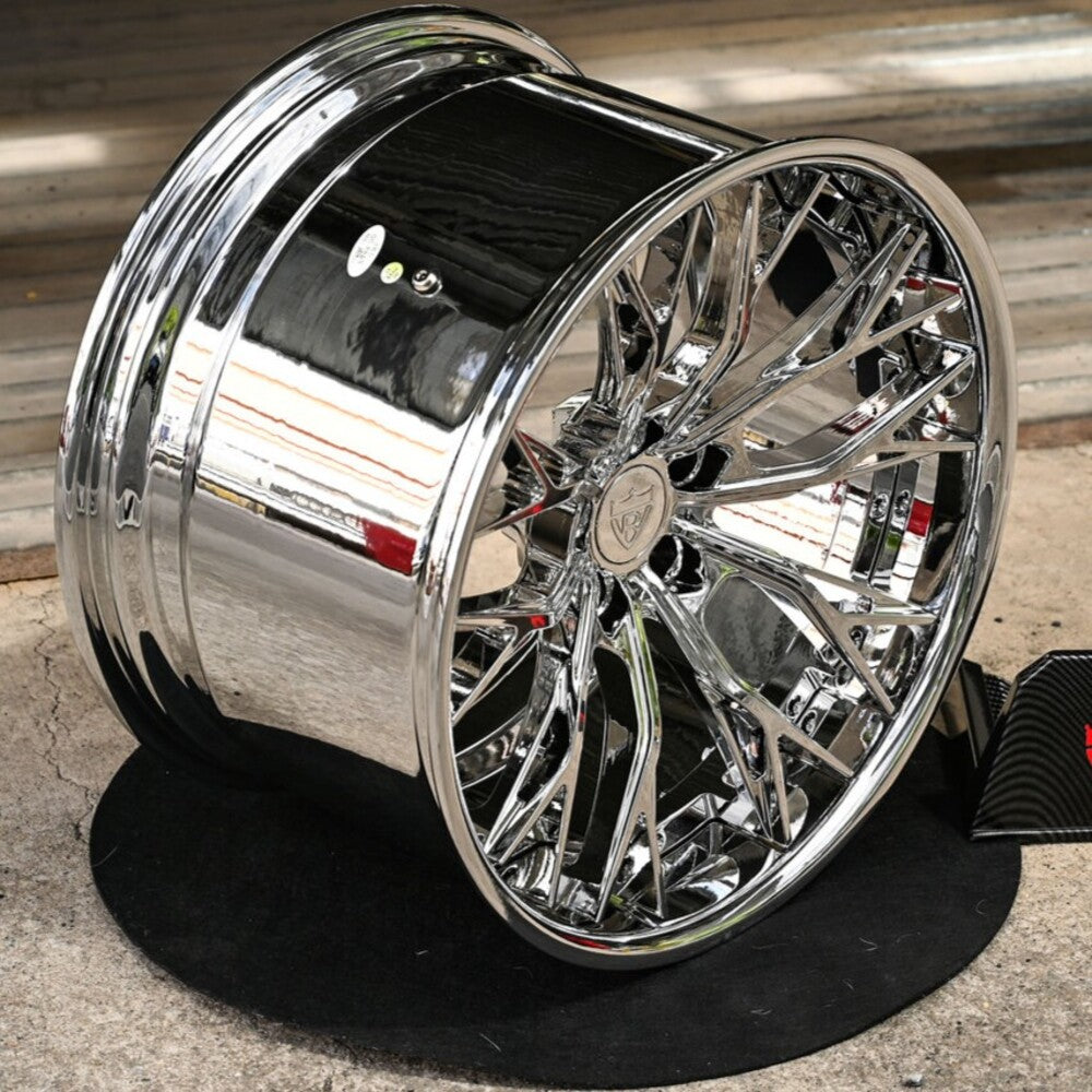 Corvette C8 Z06 chrome forged wheels RV-DC04 side profile 21x13