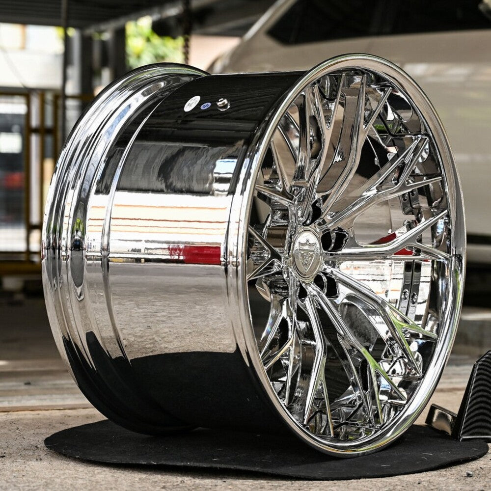 Deep dish Corvette C8 custom wheels RV-DC04 rear fitment
