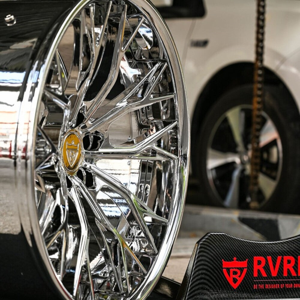 RV-DC04 Corvette C8 Z06 forged wheels chrome finish close up