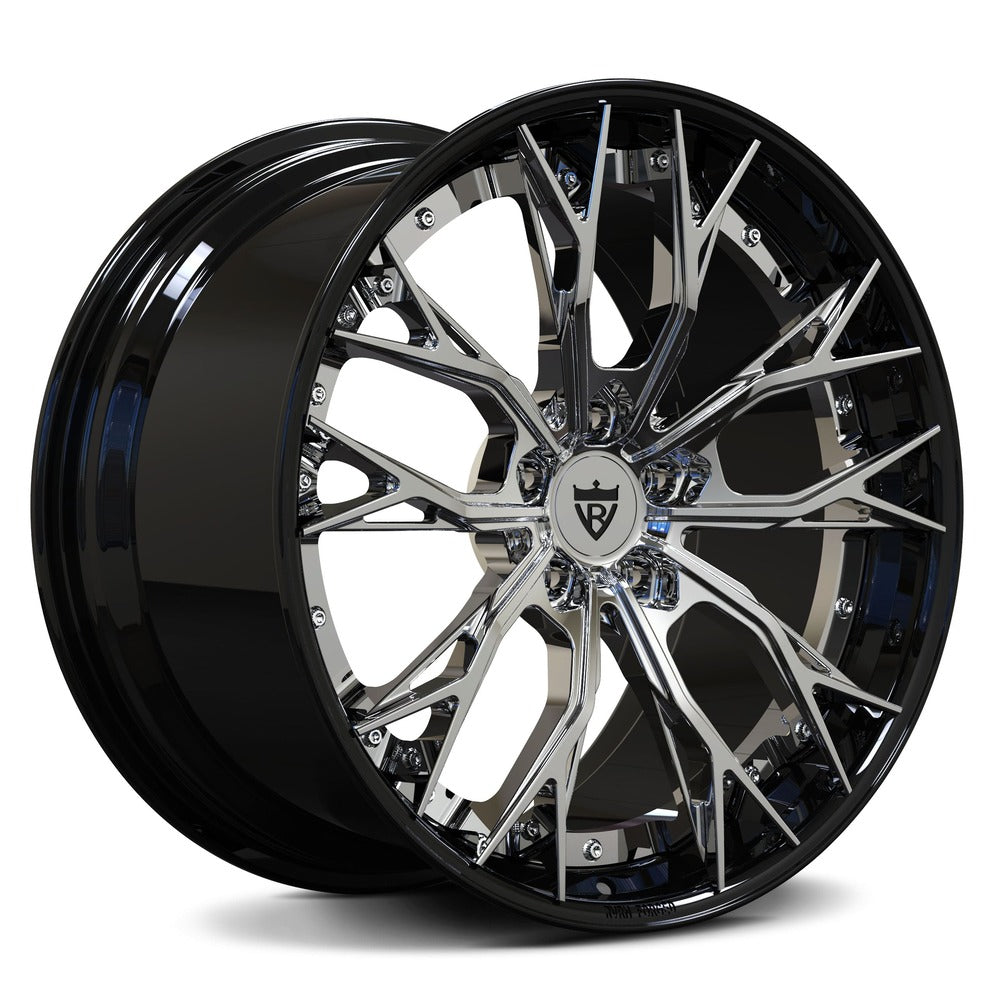 Gloss Black Corvette C8 Z51 with a set of custom forged 2-piece wheels in polish face customize your own unique rims
