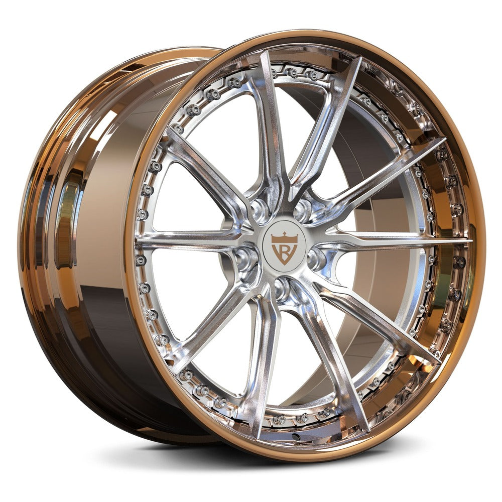 Chrome and bronze Corvette C8 Z06 wheels – super concave 2-piece RV-DC05 fitment