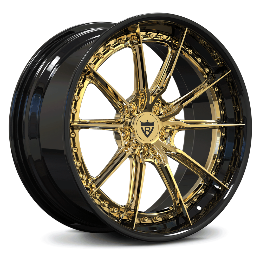 Polished frozen gold Corvette wheels – concave 2-piece RV-DC05 fitment