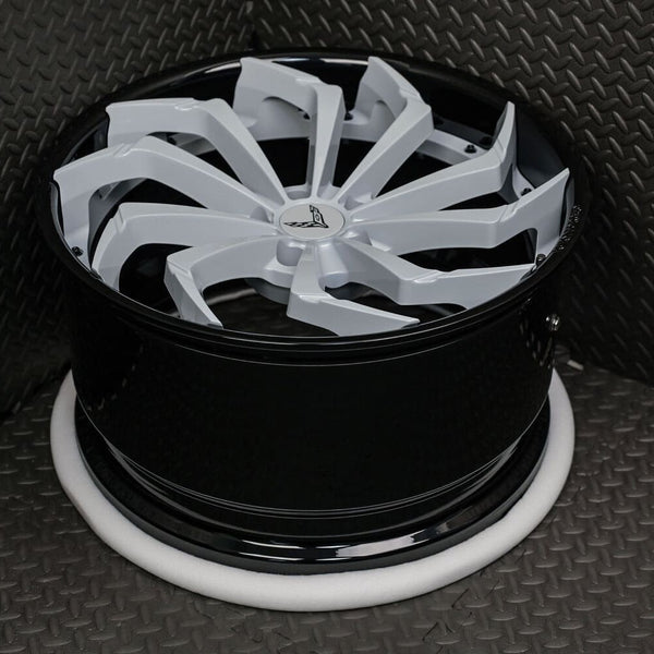 Front angle of RV-DC06 on Ceramic Grey Matrix Metallic 2025 Corvette C8