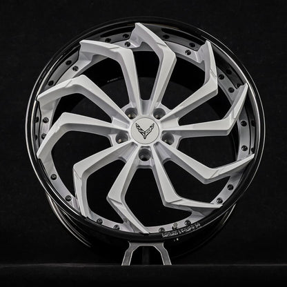 Gloss black barrel detail of RV-DC06 custom forged wheels
