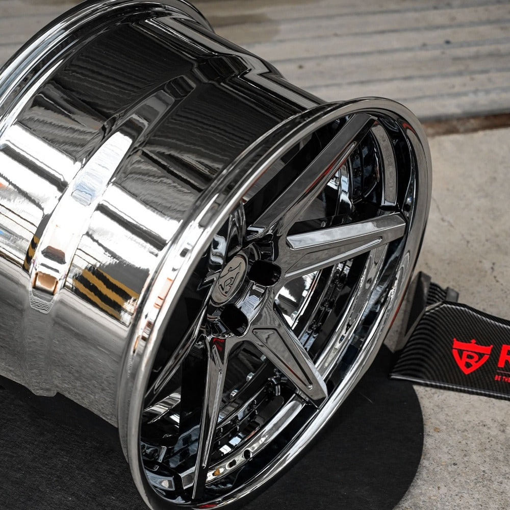 RV-DC19 | Custom Forged Corvette C8 Z06 / E-Ray Black Chrome Concave Wheels