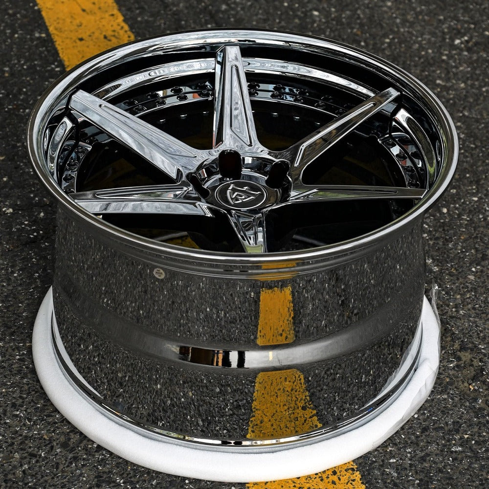 RV-DC19 | Custom Forged Corvette C8 Z06 / E-Ray Black Chrome Concave Wheels