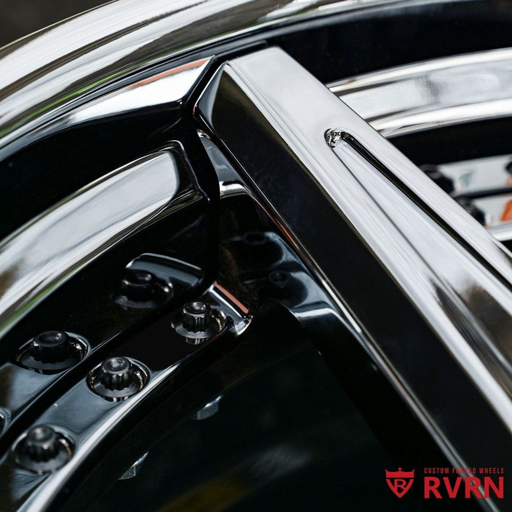 RV-DC19 | Custom Forged Corvette C8 Z06 / E-Ray Black Chrome Concave Wheels