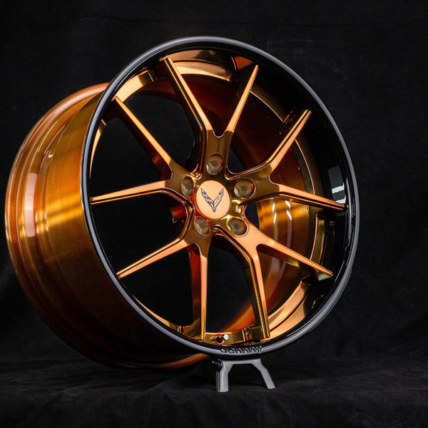 Forged bronze Corvette wheels on C8 Z51 – side profile view