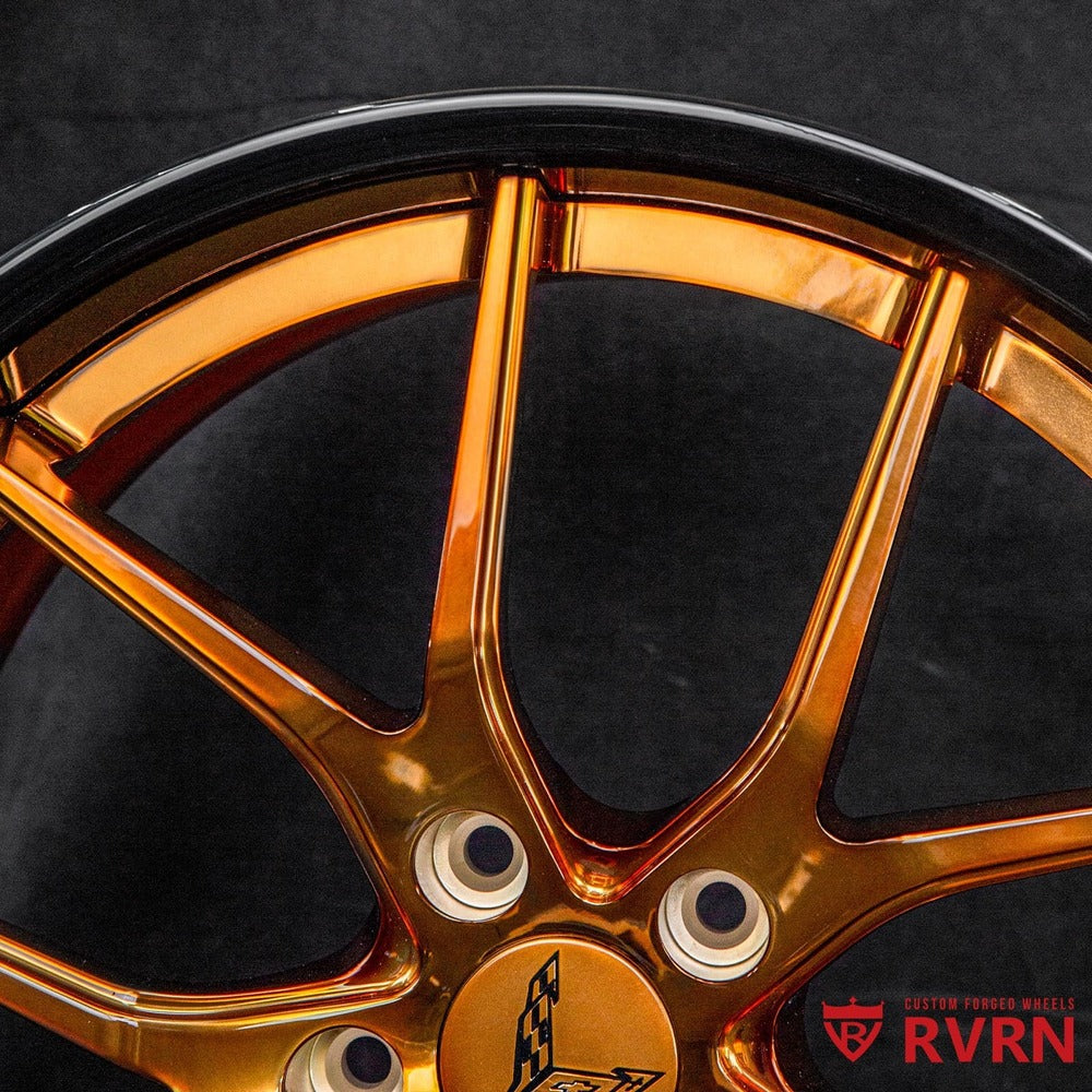 Corvette C8 Z51 custom wheels – staggered bronze fitment