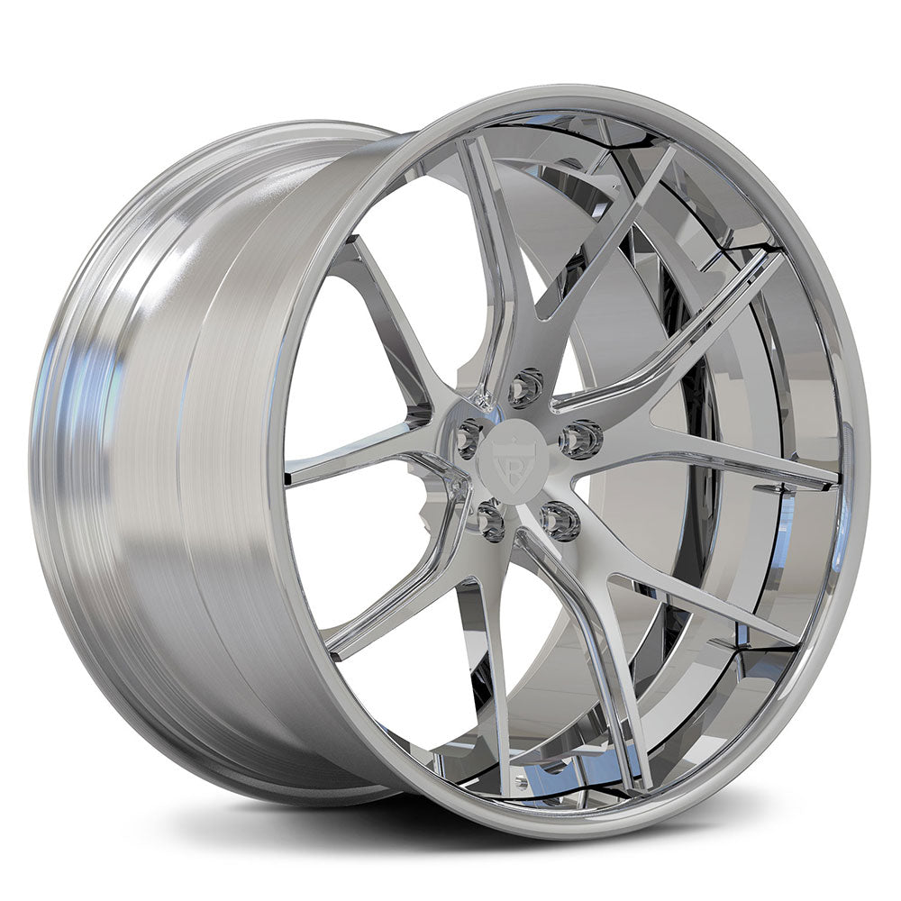 Concave rims for corvette c8 z06 with 20x10/21x13 setup, custom forged 2-piece wheels series, polish finish