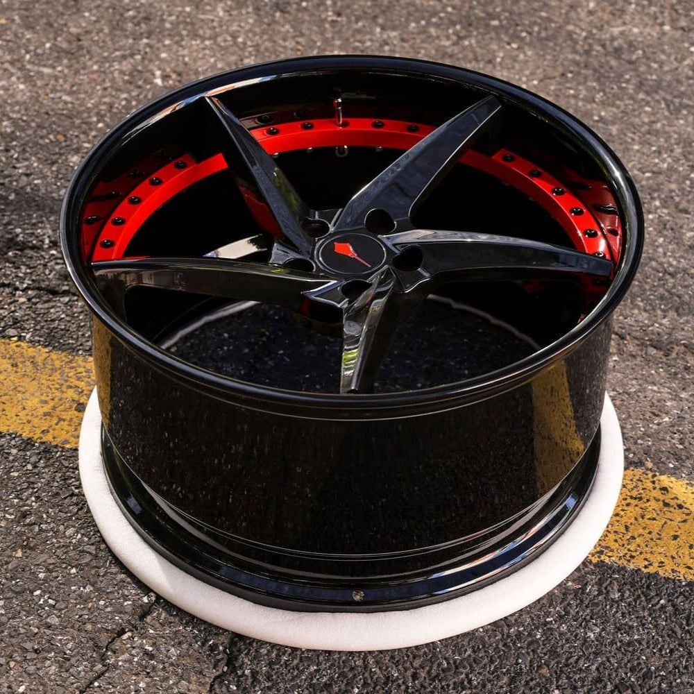 Corvette Z51 custom front wheel 21x9 RV-DC35 gloss black forged