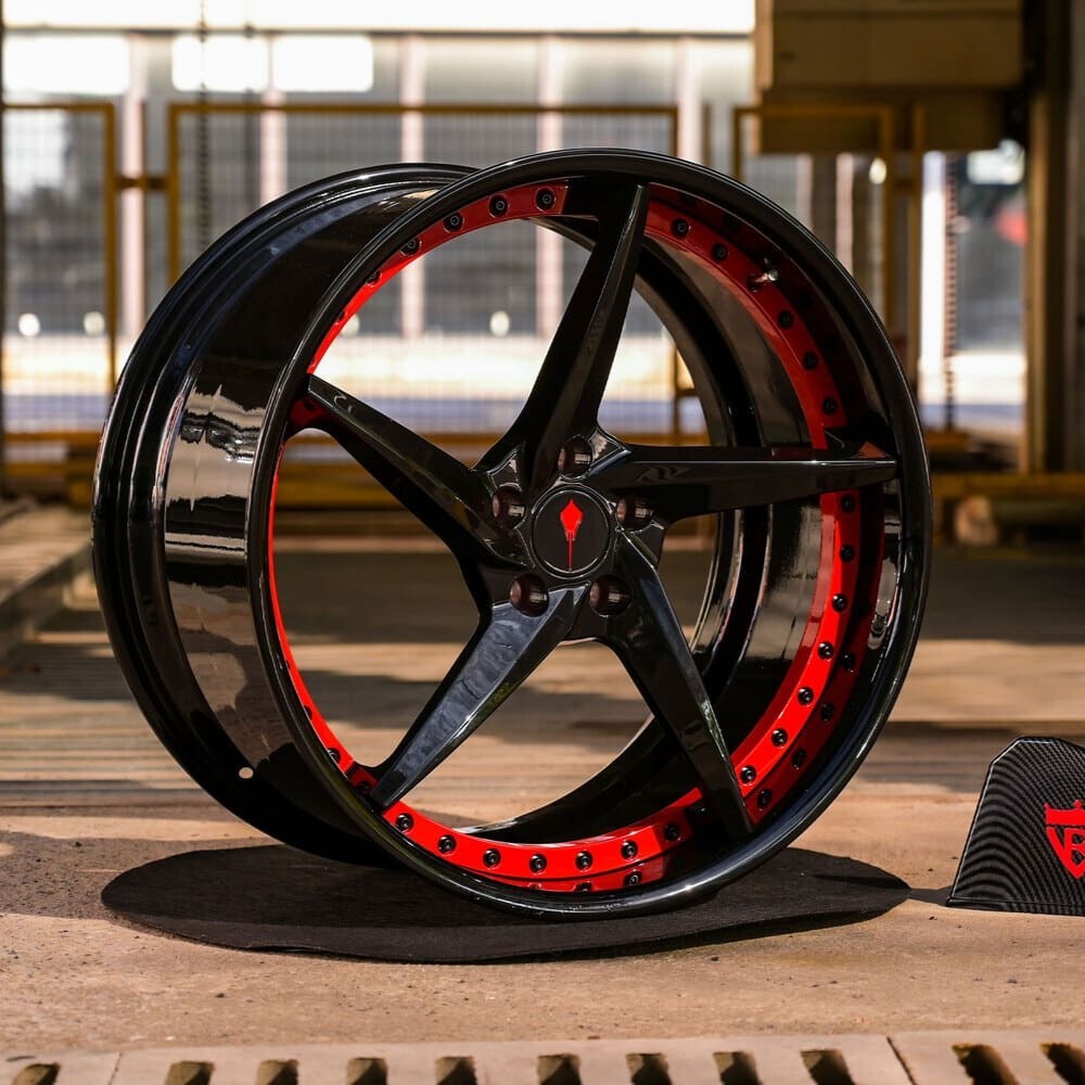 Corvette forged wheels with black screws RV-DC35 detail