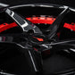 RVRN RV-DC35 side profile showing gloss black and red forged wheels on Corvette C8 Z51.
