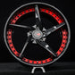 Custom 20x11 forged wheel fitment on 2021 Corvette C8 Z51 featuring black spokes and red bolt platform.